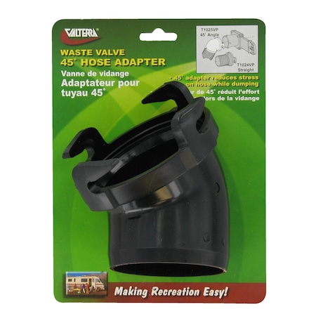 Valterra HOSE ADAPTER, 45 DEGREES, BLACK, CARDED T1025VP